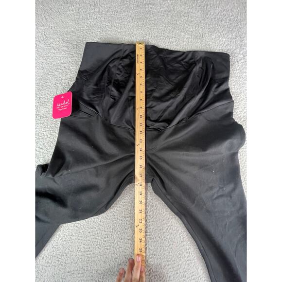 Isabel Maternity Leggings Womens XXL 2XL Black Over Belly Back Pockets NWT - Picture 3 of 8